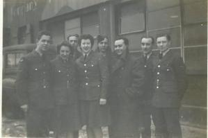 Photo - Bob and 7 Colleagues in Uniform - 1945 or 1946